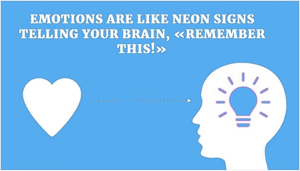 Las emociones son como letreros de neón que le dicen a su cerebro "¡Recuerde esto!"