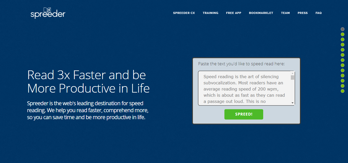 Speeder.com es el principal destino de la Web para lectura rápida.